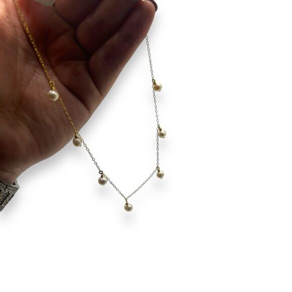 Brand new Macy's Quiet Luxury 18K Gold Pearl Necklace Old Money Aesthetic NWT - Picture 2 of 12